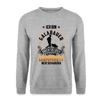 Galabauer nicht reparieren Landschaftsbauer - Unisex Pullover - Weißgrau meliert - Vorne - Alina (178cm) & Michal (187cm)