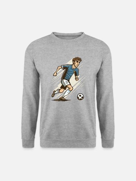 Fußball cartoon style - Unisex Pullover - Weißgrau meliert