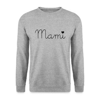 Mama Mami - Unisex Pullover - Weißgrau meliert - Vorne - Alina (178cm) & Michal (187cm)