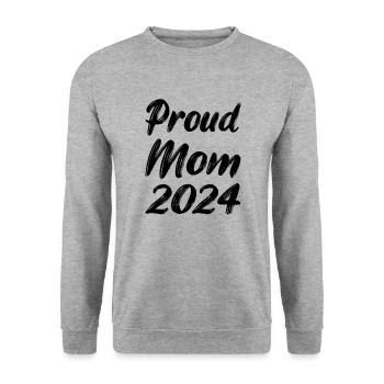 stolze Mama 2024 - Unisex Pullover - Weißgrau meliert - Vorne - Alina (178cm) & Michal (187cm)