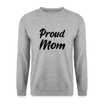 stolze Mama - Unisex Pullover - Weißgrau meliert - Vorne - Alina (178cm) & Michal (187cm)