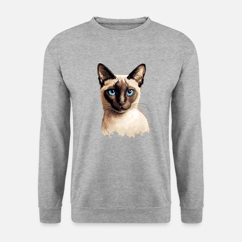 siamese cat - Unisex Pullover - Weißgrau meliert