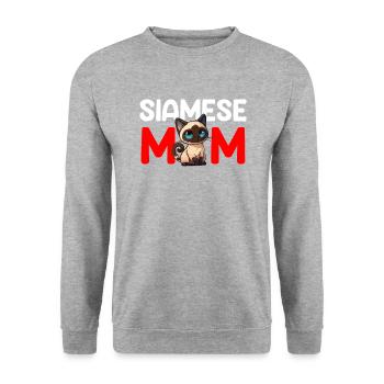 siamese cat - Unisex Pullover - Weißgrau meliert - Vorne - Alina (178cm) & Michal (187cm)