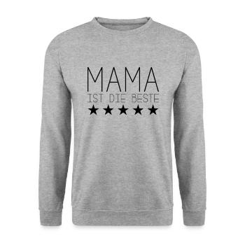 Mama ist die beste - Unisex Pullover - Weißgrau meliert - Vorne - Alina (178cm) & Michal (187cm)