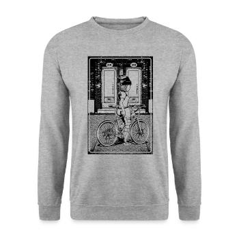 Bike adventures at the brick house on two wheels. - Unisex Sweatshirt - salt & pepper - Front - Alina (178cm) & Michal (187cm)