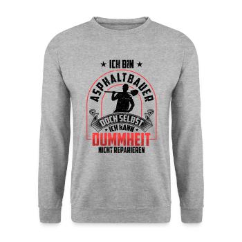 Asphaltbauer nicht reparieren Straßenbauer - Unisex Pullover - Weißgrau meliert - Vorne - Alina (178cm) & Michal (187cm)