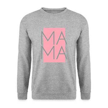 Mama - Unisex Pullover - Weißgrau meliert - Vorne - Alina (178cm) & Michal (187cm)