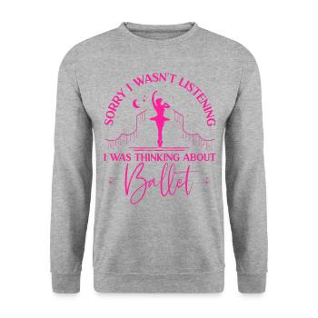 Ballet Dancer Dance Girl Ballerina - Unisex Pullover - Weißgrau meliert - Vorne - Alina (178cm) & Michal (187cm)