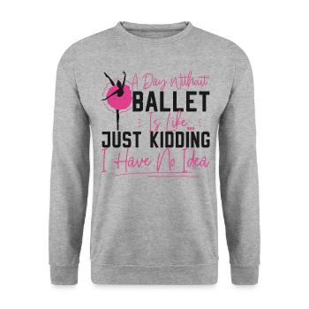 Ballet Dancer Dance Girl Ballerina - Unisex Pullover - Weißgrau meliert - Vorne - Alina (178cm) & Michal (187cm)