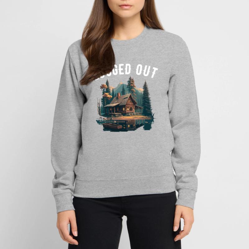 Déconnecté Camping Cabane Mountain Déconnecté Sweat-shirt Unisexe