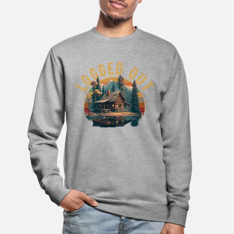 Déconnecté Camping Cabane Mountain Déconnecté Sweat-shirt Unisexe