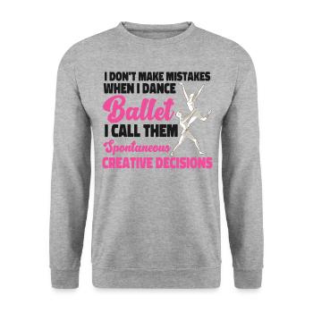 Ballet Danseuse Danse Ballerine - Sweat-shirt Unisexe - gris chiné - Devant - Alina (178cm) & Michal (187cm)