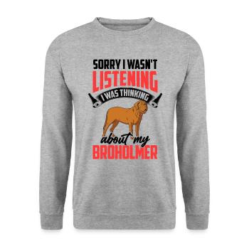 Thinking of my Broholmer Great Dane - Unisex Sweatshirt - salt & pepper - Front - Alina (178cm) & Michal (187cm)