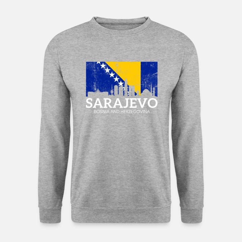 Bosnia Herzegovina - Unisex Pullover - Weißgrau meliert