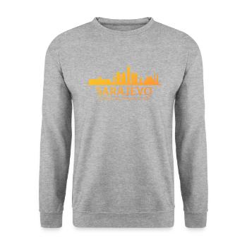 Bosnia Herzegovina - Unisex Pullover - Weißgrau meliert - Vorne - Alina (178cm) & Michal (187cm)