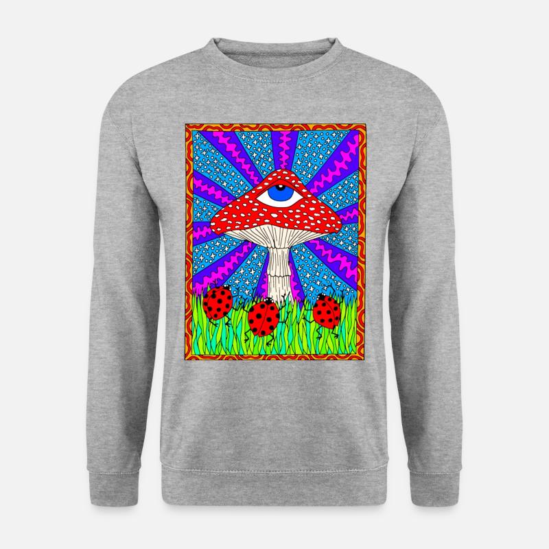 Hippie Magic Toadstool Rétro Psychédélique - Sweat-shirt Unisexe - gris chiné