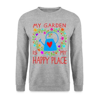 Mon bonheur jardinier Jardinier Jardinier Jardinier amateur - Sweat-shirt Unisexe - gris chiné - Devant - Alina (178cm) & Michal (187cm)