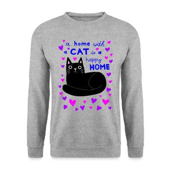 Chat chats beau dicton propriétaire de chat - Sweat-shirt Unisexe - gris chiné - Devant - Alina (178cm) & Michal (187cm)
