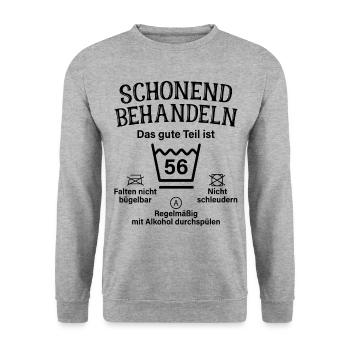 56. Geburtstag Schonend Behandeln 56 Teil Ist 56 - Unisex Pullover - Weißgrau meliert - Vorne - Alina (178cm) & Michal (187cm)