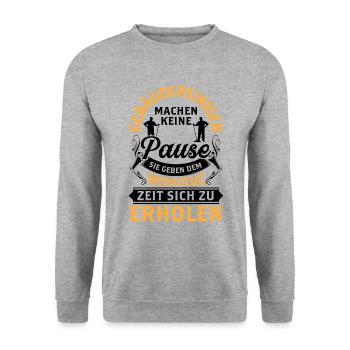 Gebäudereiniger machen keine Pause Fensterputzer - Unisex Pullover - Weißgrau meliert - Vorne - Alina (178cm) & Michal (187cm)