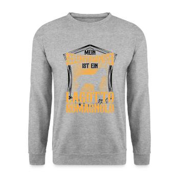 Lagotto Romagnolo ist mein Seelenverwandter - Unisex Pullover - Weißgrau meliert - Vorne - Alina (178cm) & Michal (187cm)