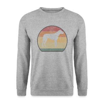 Retro Rhodesian Ridgeback Sunset - Unisex Sweatshirt - salt & pepper - Front - Alina (178cm) & Michal (187cm)