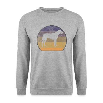 Retro Rhodesian Ridgeback Sunset - Unisex Sweatshirt - salt & pepper - Front - Alina (178cm) & Michal (187cm)