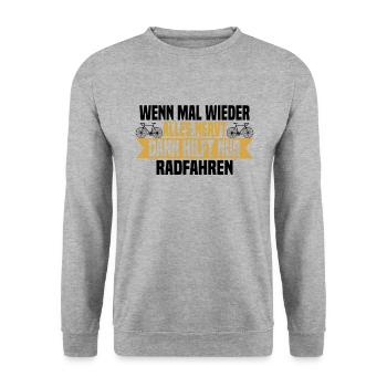 Wenn mal wieder alles nervt Rad Fahren - Unisex Pullover - Weißgrau meliert - Vorne - Alina (178cm) & Michal (187cm)