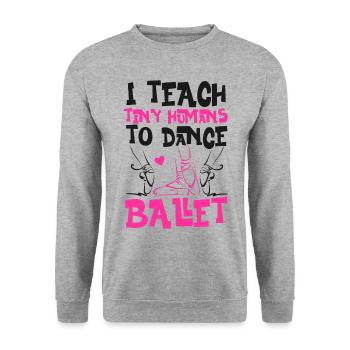 Ballet Dancer Dance Girl Ballerina - Unisex Pullover - Weißgrau meliert - Vorne - Alina (178cm) & Michal (187cm)