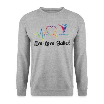 Ballet Danseuse Danse Ballerine - Sweat-shirt Unisexe - gris chiné - Devant - Alina (178cm) & Michal (187cm)
