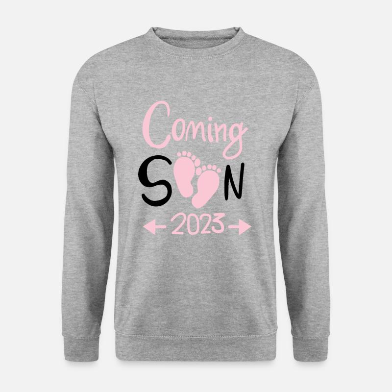 Schwanger 2023 - Unisex Pullover - Weißgrau meliert
