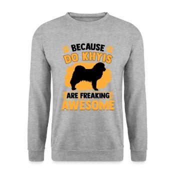 Do Khyi sont fantastiques Tibetmastiff Tibetan Mastiff - Sweat-shirt Unisexe - gris chiné - Devant - Alina (178cm) & Michal (187cm)