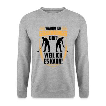 Gebäudereiniger weil ich kann Fensterputzer - Unisex Pullover - Weißgrau meliert - Vorne - Alina (178cm) & Michal (187cm)