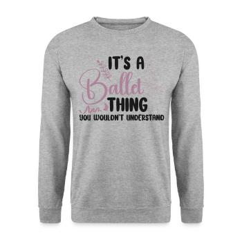 Ballet Dancer Dance Girl Ballerina - Unisex Pullover - Weißgrau meliert - Vorne - Alina (178cm) & Michal (187cm)