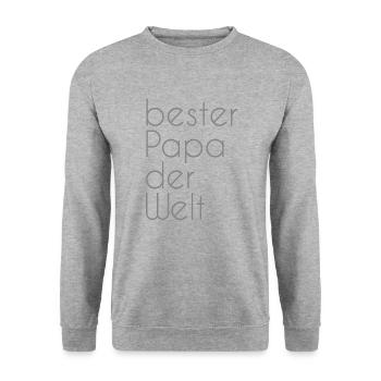 bester Papa der Welt - Unisex Pullover - Weißgrau meliert - Vorne - Alina (178cm) & Michal (187cm)