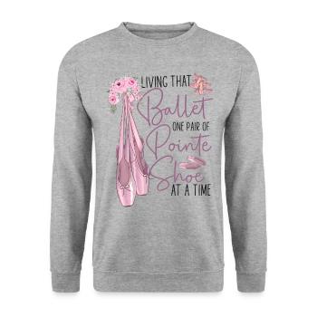Ballet Danseuse Danse Ballerine - Sweat-shirt Unisexe - gris chiné - Devant - Alina (178cm) & Michal (187cm)