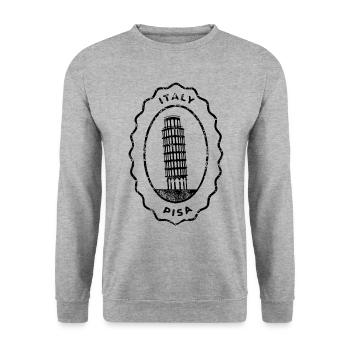 Pisa Italy The Leaning Tower of Pisa Souvenir - Unisex Sweatshirt - salt & pepper - Front - Alina (178cm) & Michal (187cm)