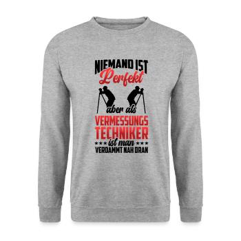 Vermessungstechniker sind perfekt Vermesser - Unisex Pullover - Weißgrau meliert - Vorne - Alina (178cm) & Michal (187cm)