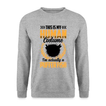 Just a puffer fish costume giant puffer fish - Unisex Sweatshirt - salt & pepper - Front - Alina (178cm) & Michal (187cm)