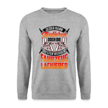 Die Besten werden Fahrzeuglackierer Lackierer - Unisex Pullover - Weißgrau meliert - Vorne - Alina (178cm) & Michal (187cm)