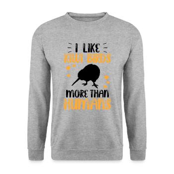 Kiwi bird more like New Zealand kiwi - Unisex Sweatshirt - salt & pepper - Front - Alina (178cm) & Michal (187cm)