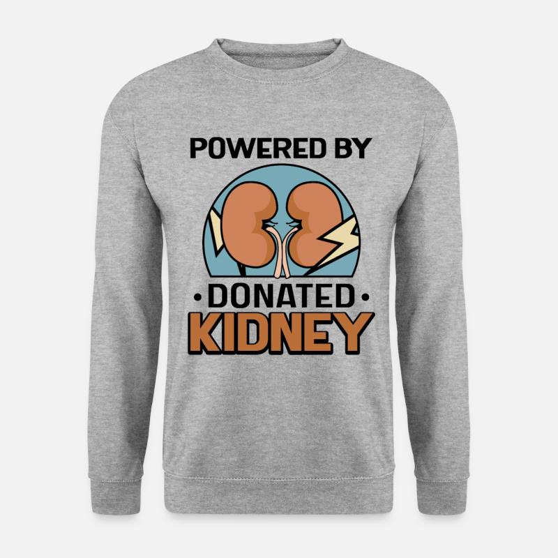 powered by donated Kidney - Unisex Pullover - Weißgrau meliert