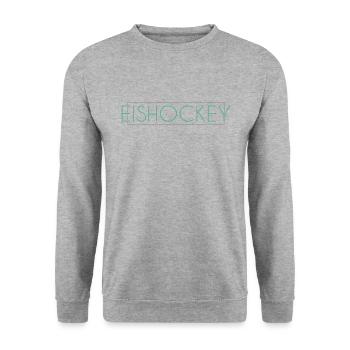 Eishockey Schriftzug - Unisex Pullover - Weißgrau meliert - Vorne - Alina (178cm) & Michal (187cm)