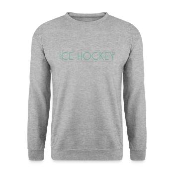 Eishockey Schriftzug - Unisex Pullover - Weißgrau meliert - Vorne - Alina (178cm) & Michal (187cm)