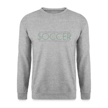 Fußball Schriftzug - Unisex Pullover - Weißgrau meliert - Vorne - Alina (178cm) & Michal (187cm)