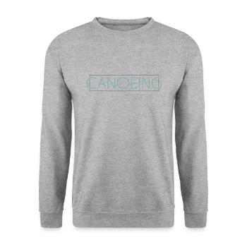 Kanu Schriftzug - Unisex Pullover - Weißgrau meliert - Vorne - Alina (178cm) & Michal (187cm)