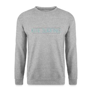 Kite surfing Schriftzug - Unisex Pullover - Weißgrau meliert - Vorne - Alina (178cm) & Michal (187cm)