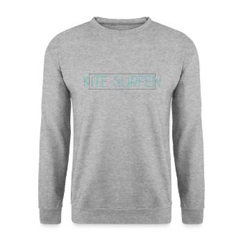 Kite surfing Schriftzug - Unisex Pullover - Weißgrau meliert - Vorne - Alina (178cm) & Michal (187cm)