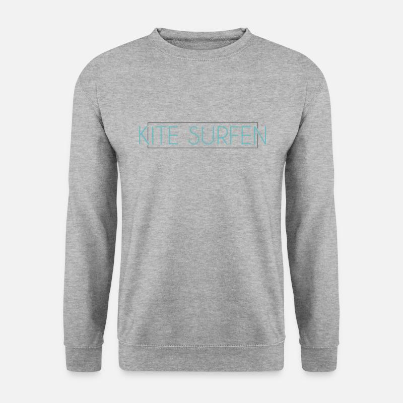 Kite surfing Schriftzug - Unisex Pullover - Weißgrau meliert