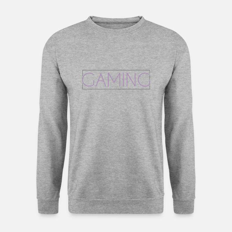 Gaming Schriftzug - Unisex Pullover - Weißgrau meliert